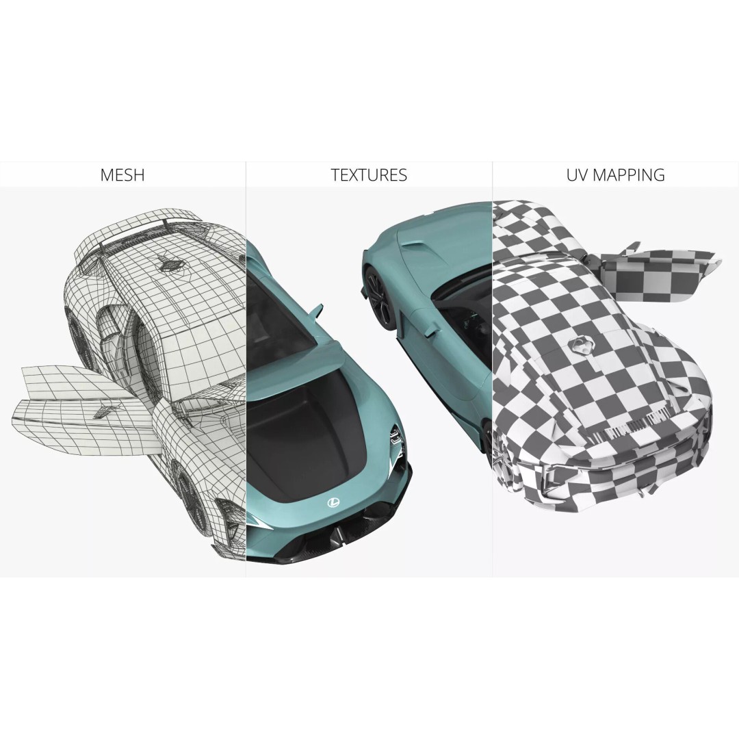 Lexus Future Sport Concept Vehicle 3D Model – Turquoise PBR Asset, FBX - View 14