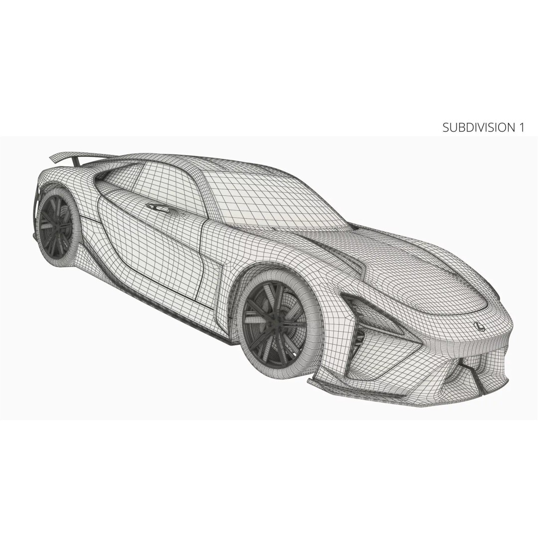 Lexus Future Sport Concept Vehicle 3D Model – Turquoise PBR Asset, FBX - View 16