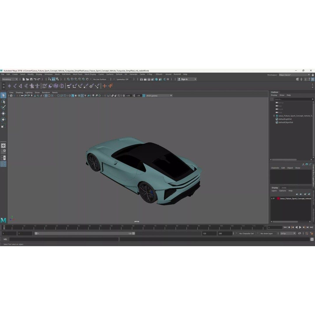 Lexus Future Sport Concept Vehicle 3D Model – Turquoise PBR Asset, FBX - View 25