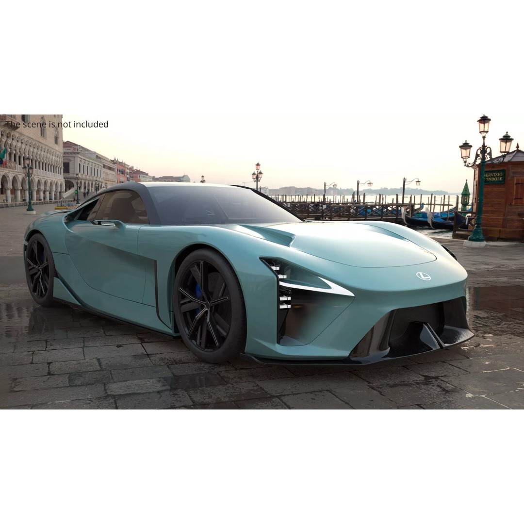 Lexus Future Sport Concept Vehicle 3D Model – Turquoise PBR Asset, FBX - View 3