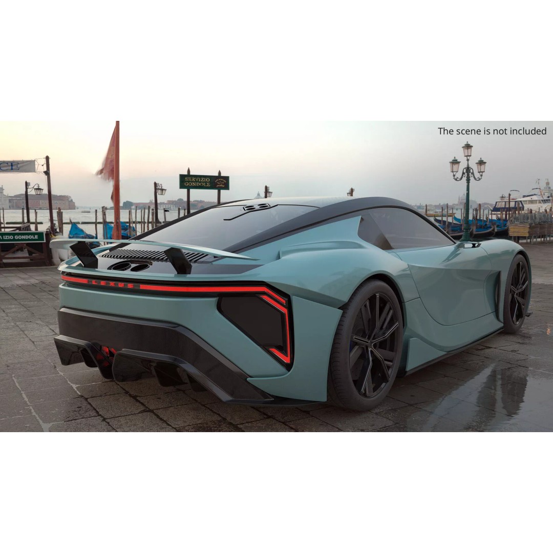 Lexus Future Sport Concept Vehicle 3D Model – Turquoise PBR Asset, FBX - View 4
