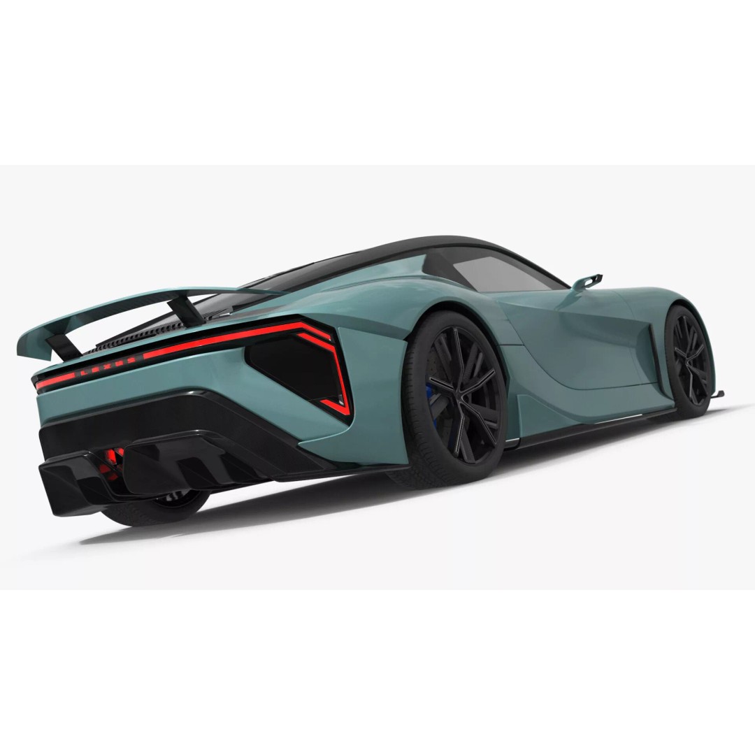 Lexus Future Sport Concept Vehicle 3D Model – Turquoise PBR Asset, FBX - View 8