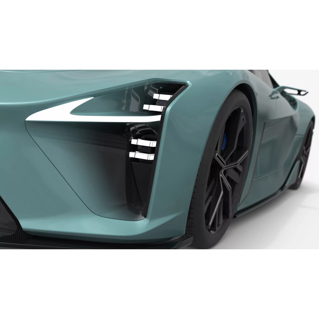 Lexus Future Sport Concept Vehicle 3D Model – Turquoise PBR Asset, FBX - View 9