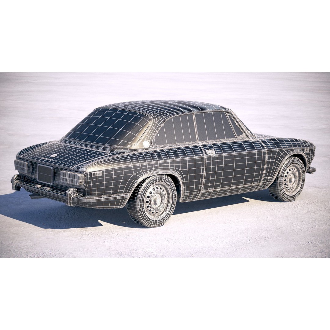 Alfa Romeo GTV 1974 3D Model – High Poly Classic Car Asset, FBX