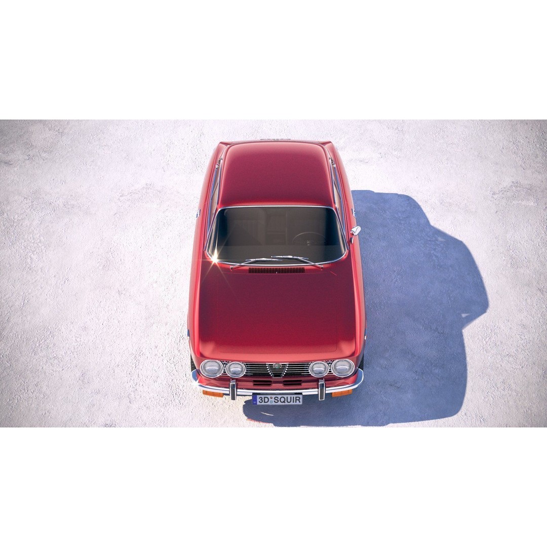 Alfa Romeo GTV 1974 3D Model – High Poly Classic Car Asset, FBX - View 10