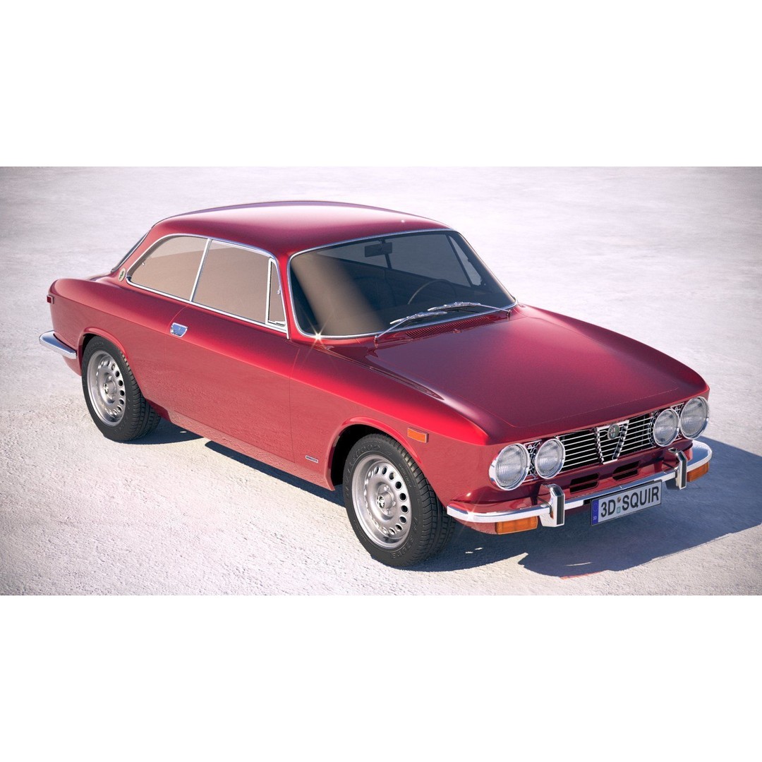 Alfa Romeo GTV 1974 3D Model – High Poly Classic Car Asset, FBX - View 13