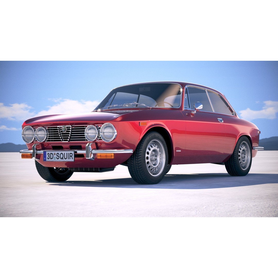 Alfa Romeo GTV 1974 3D Model – High Poly Classic Car Asset, FBX - View 14