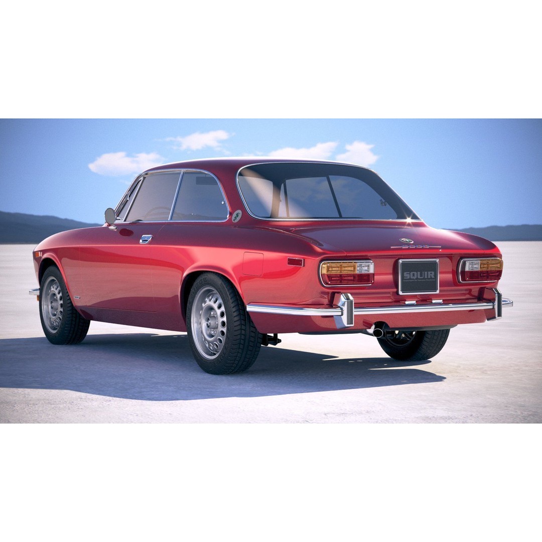 Alfa Romeo GTV 1974 3D Model – High Poly Classic Car Asset, FBX - View 15