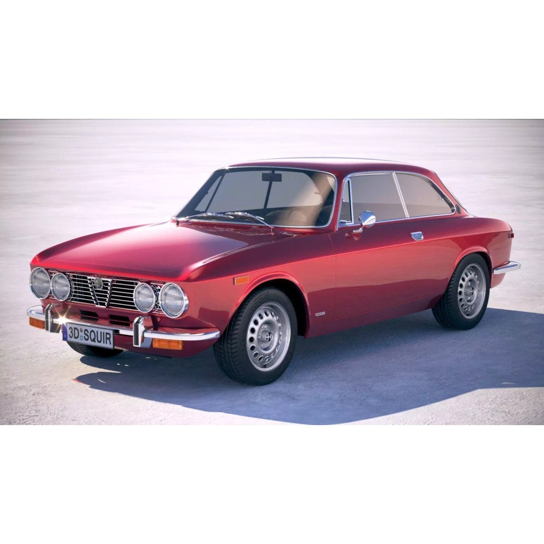 Alfa Romeo GTV 1974 3D Model – High Poly Classic Car Asset, FBX - View 2