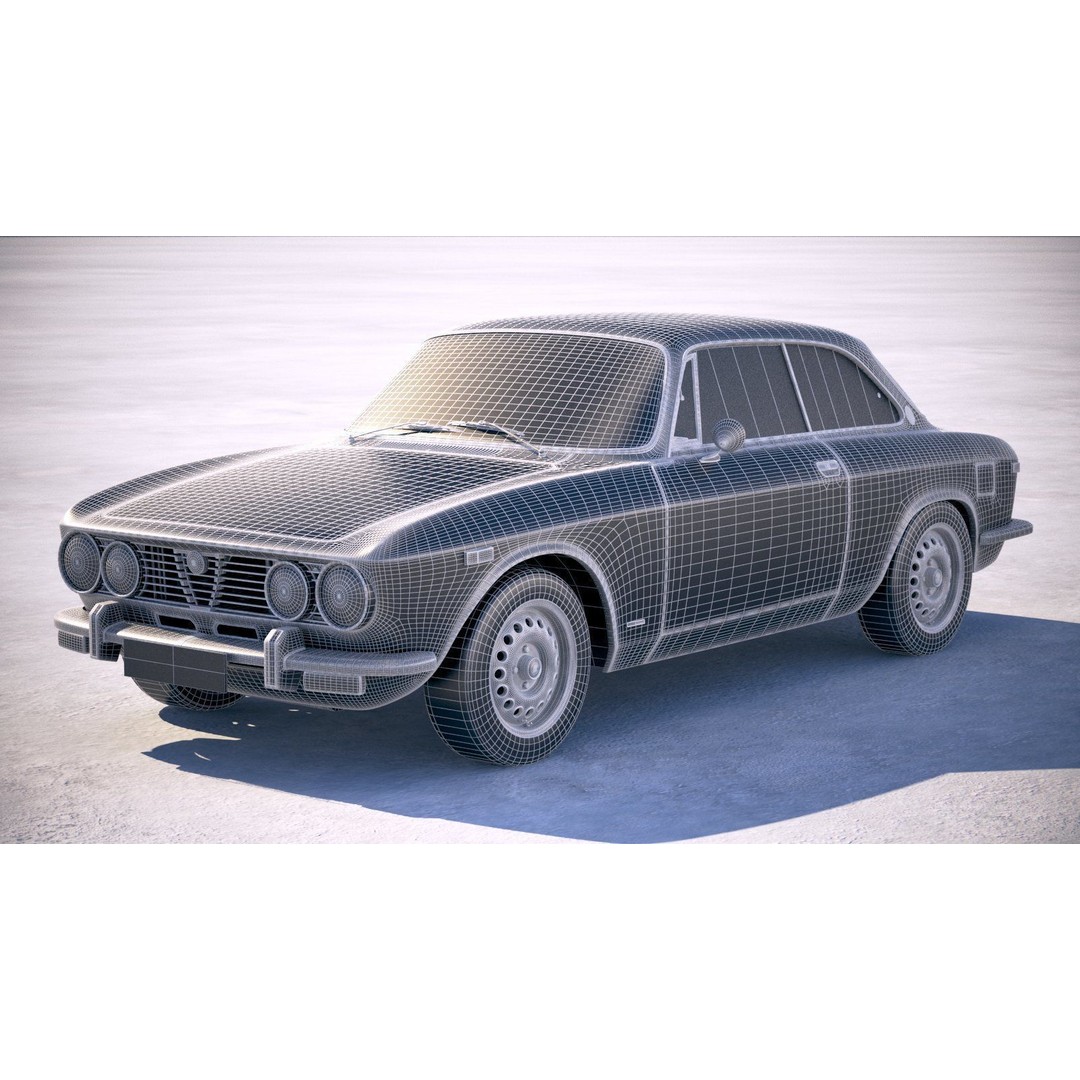 Alfa Romeo GTV 1974 3D Model – High Poly Classic Car Asset, FBX - View 20