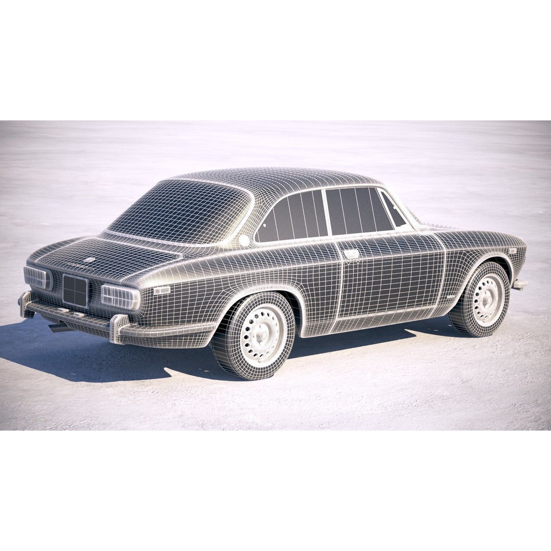 Alfa Romeo GTV 1974 3D Model – High Poly Classic Car Asset, FBX - View 21
