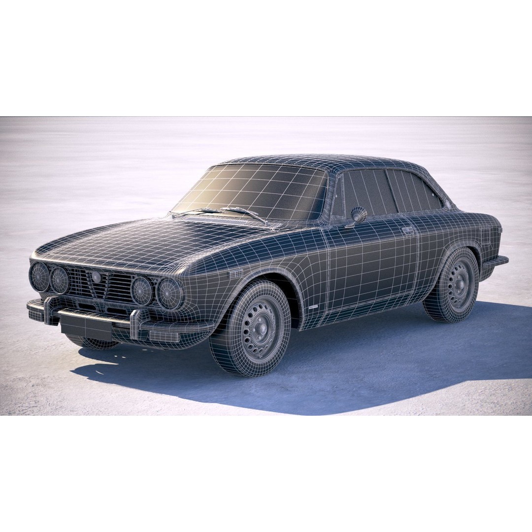 Alfa Romeo GTV 1974 3D Model – High Poly Classic Car Asset, FBX - View 22