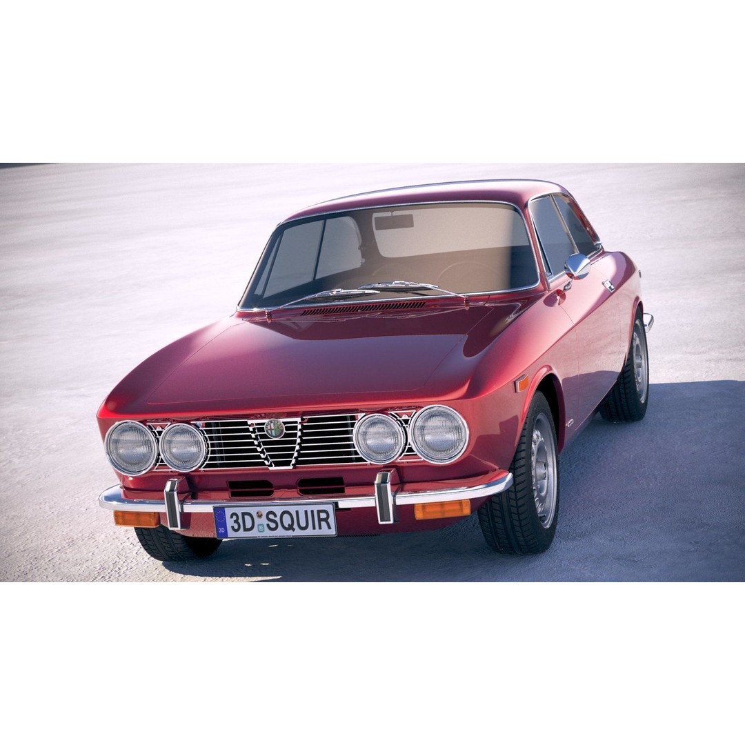 Alfa Romeo GTV 1974 3D Model – High Poly Classic Car Asset, FBX - View 3