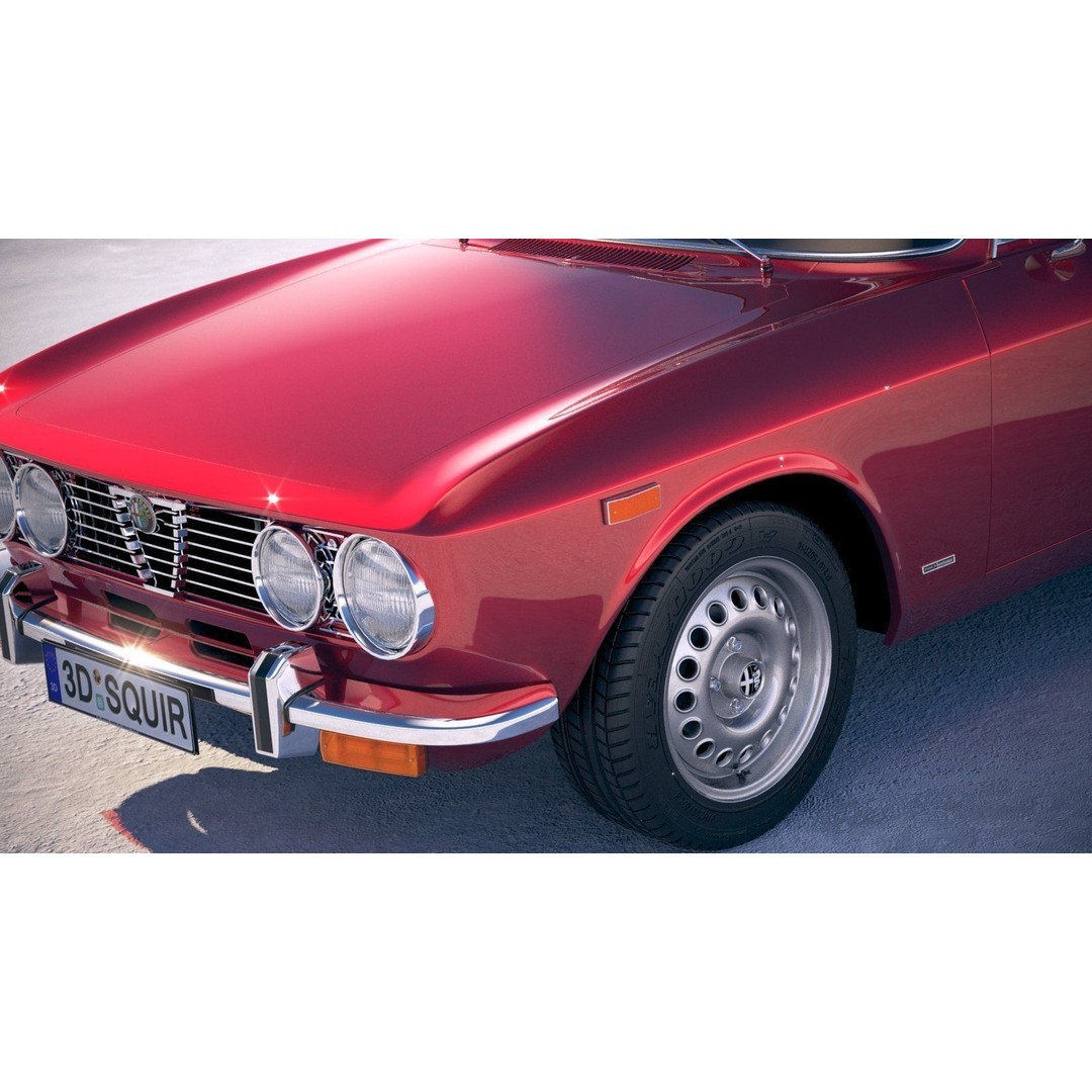 Alfa Romeo GTV 1974 3D Model – High Poly Classic Car Asset, FBX - View 4
