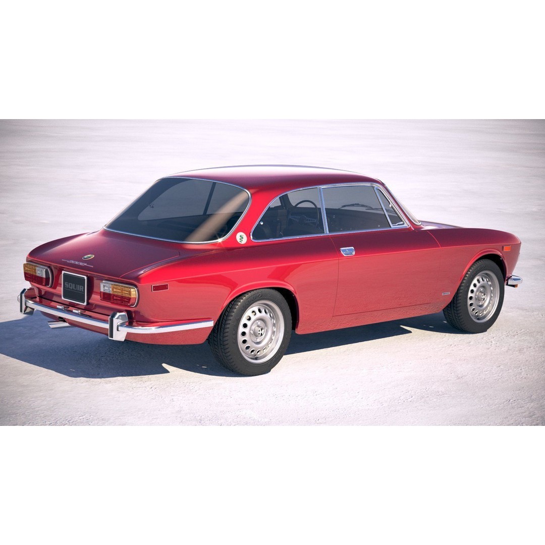 Alfa Romeo GTV 1974 3D Model – High Poly Classic Car Asset, FBX - View 6
