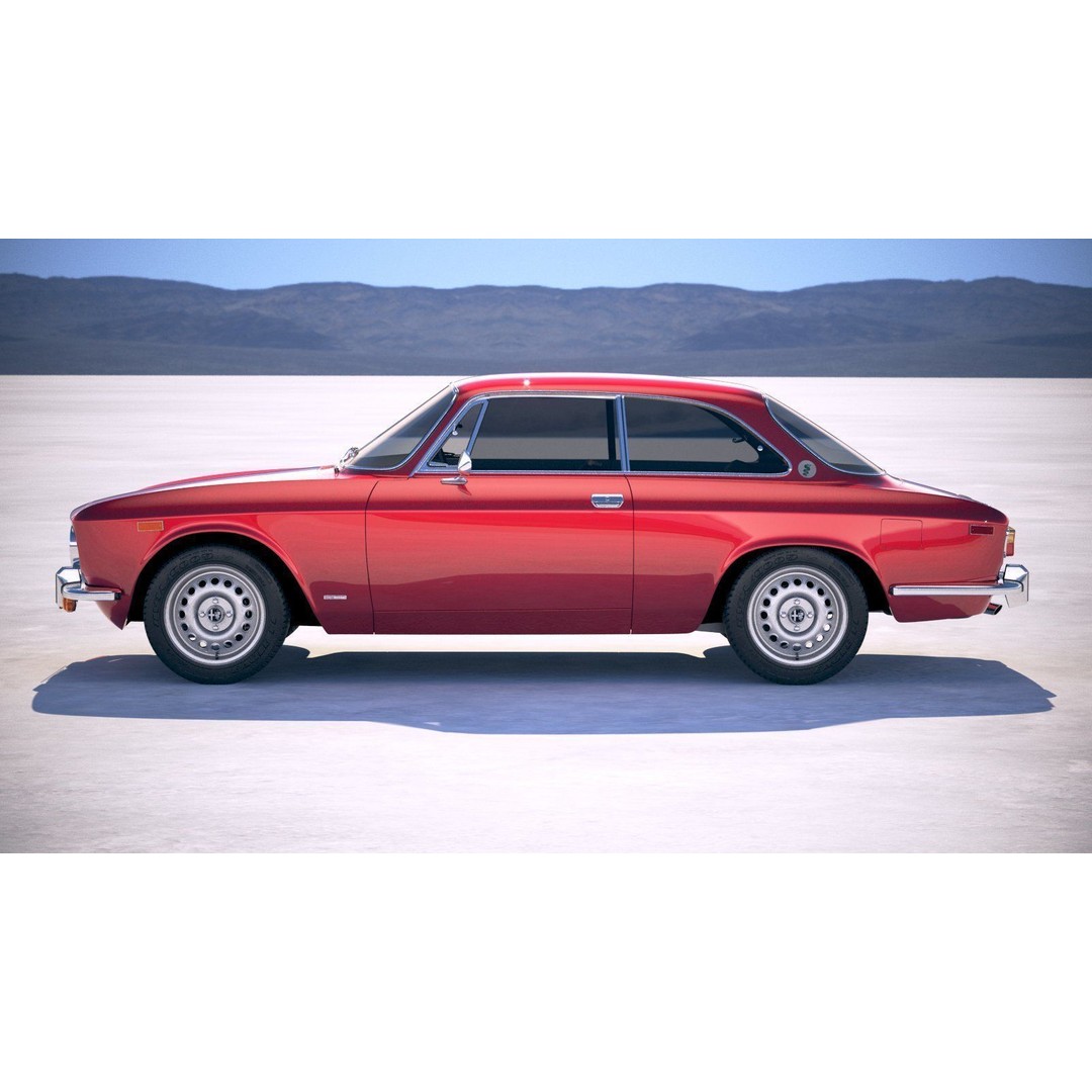 Alfa Romeo GTV 1974 3D Model – High Poly Classic Car Asset, FBX - View 8
