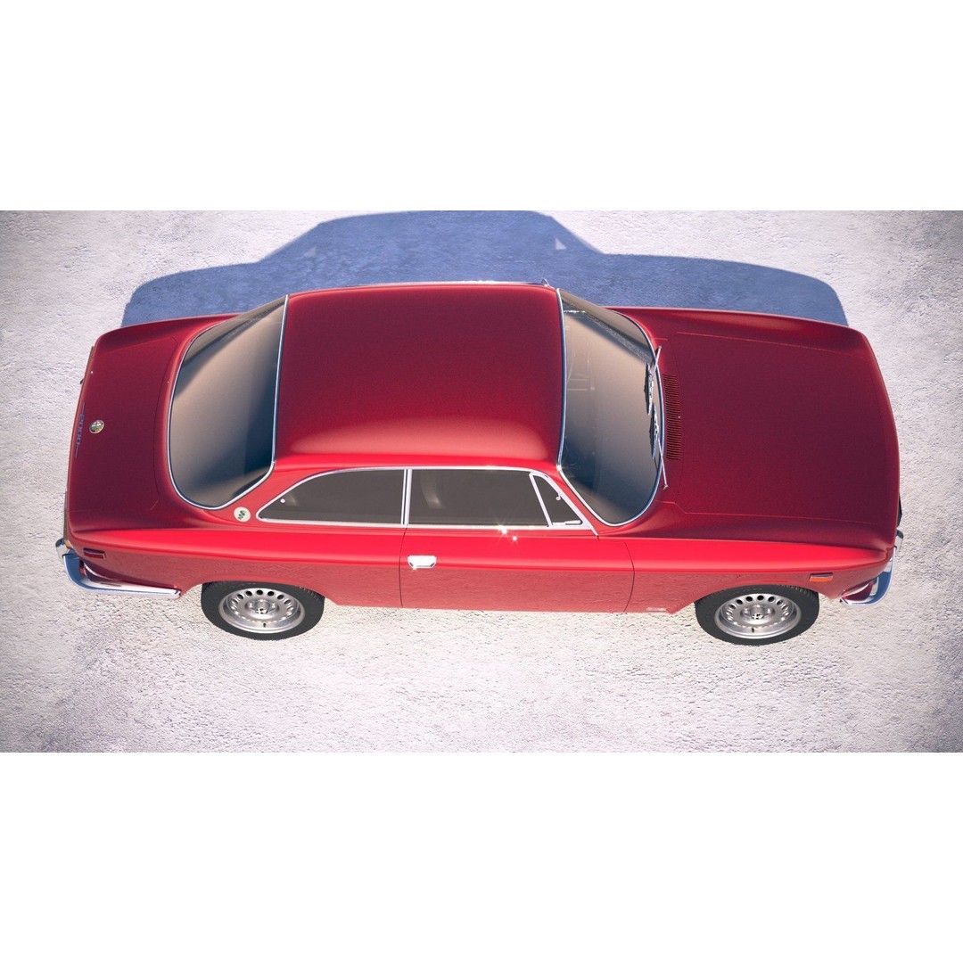Alfa Romeo GTV 1974 3D Model – High Poly Classic Car Asset, FBX - View 9