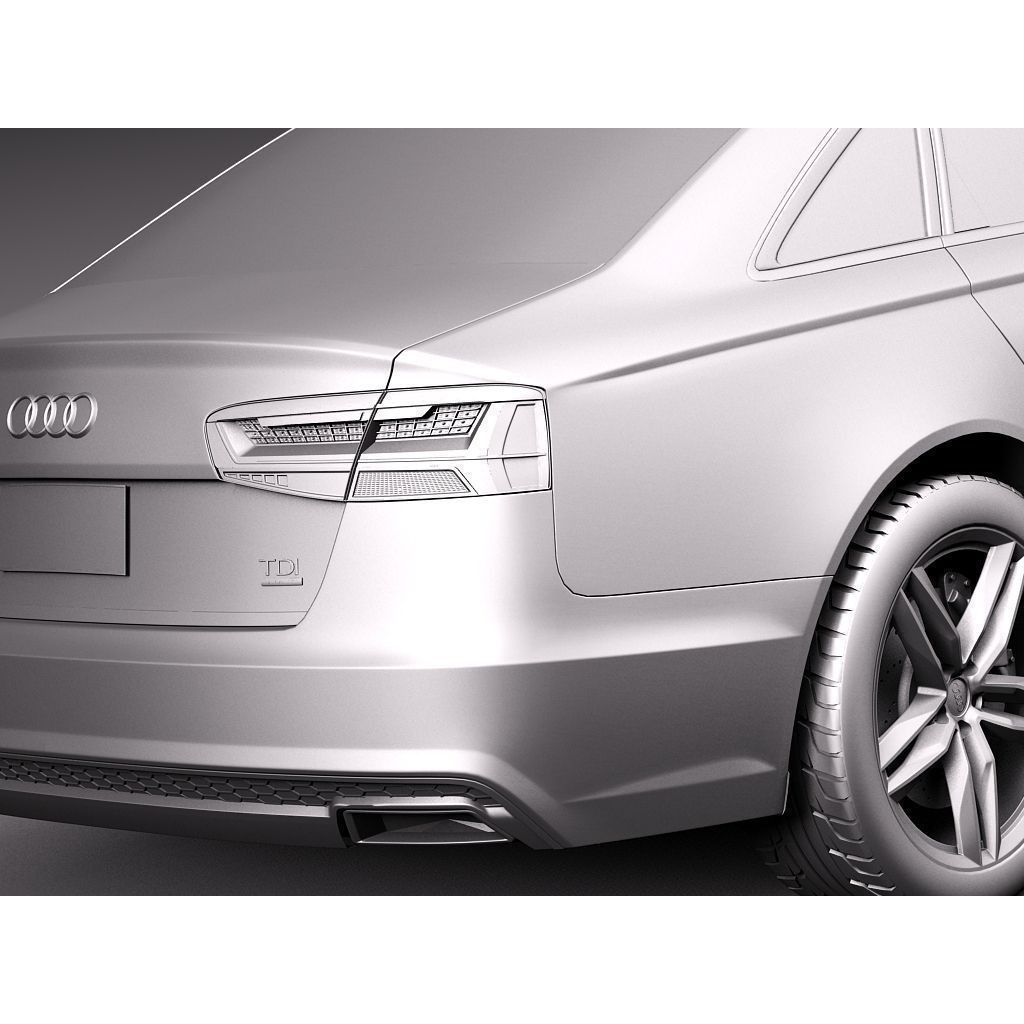 Audi A6 Sedan 2015 3D Model – High Poly Luxury Car, FBX - View 12