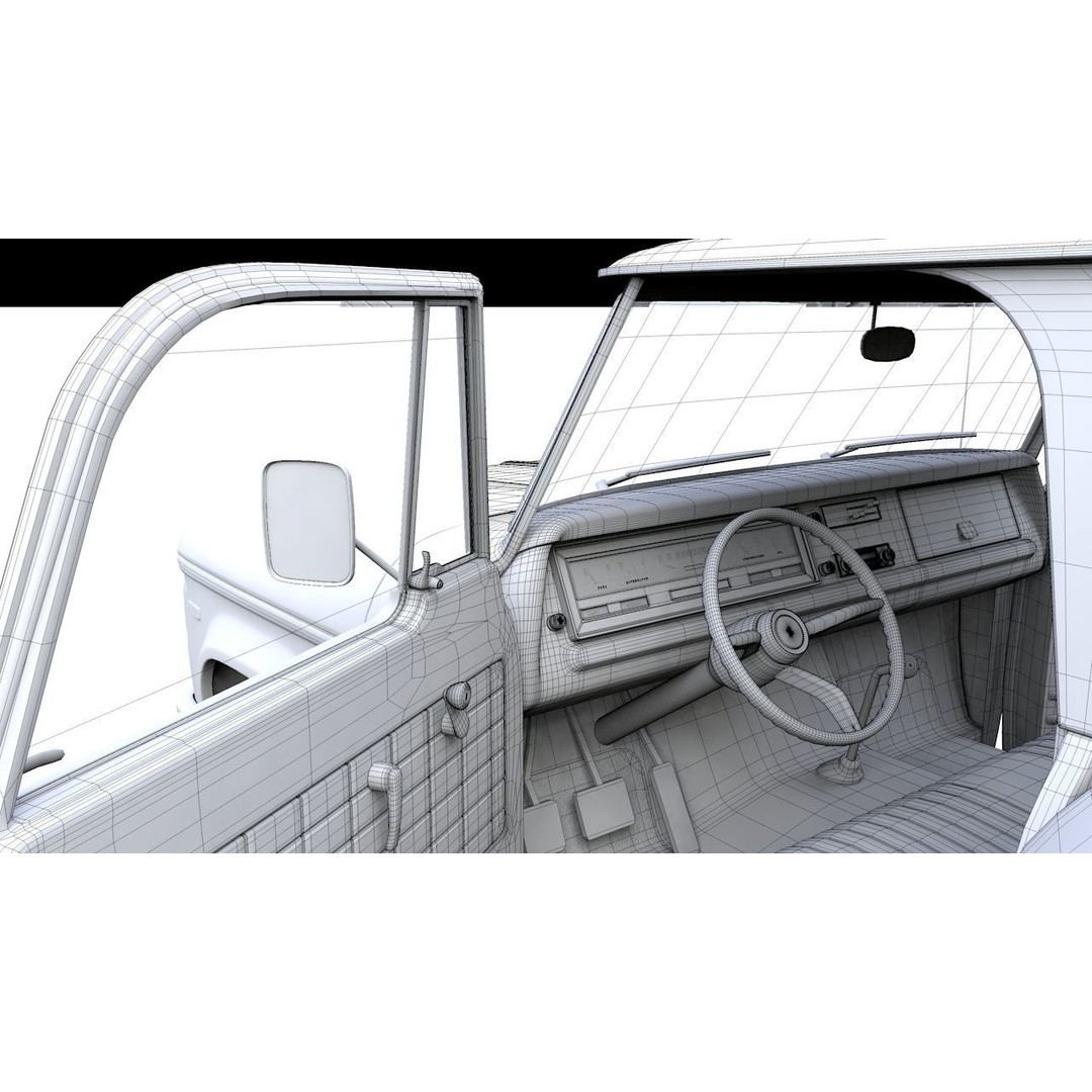 Dodge Power Wagon 3D Model – Highly Detailed Classic Truck, FBX, OBJ