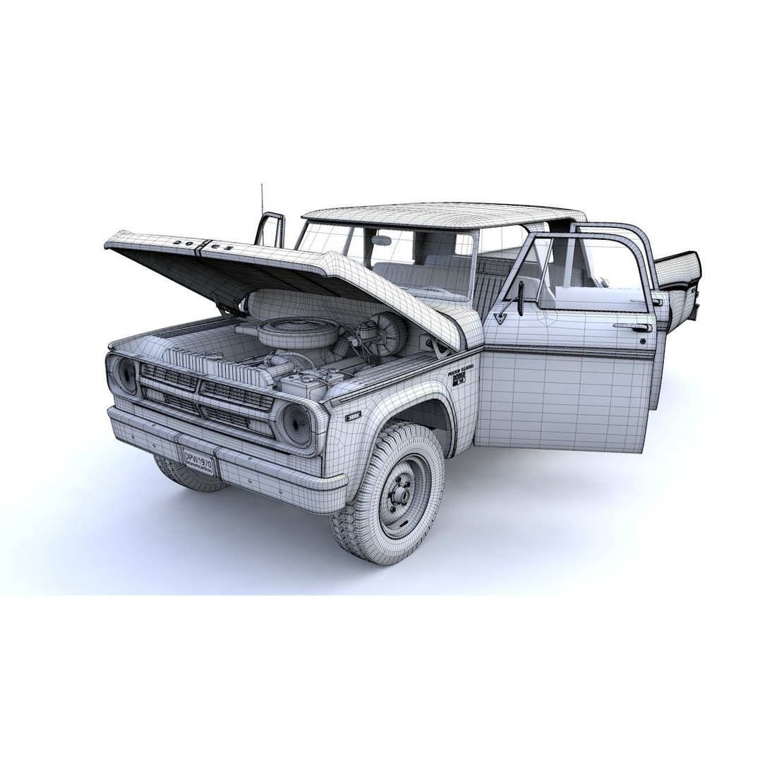 Dodge Power Wagon 3D Model – Highly Detailed Classic Truck, FBX, OBJ - View 22