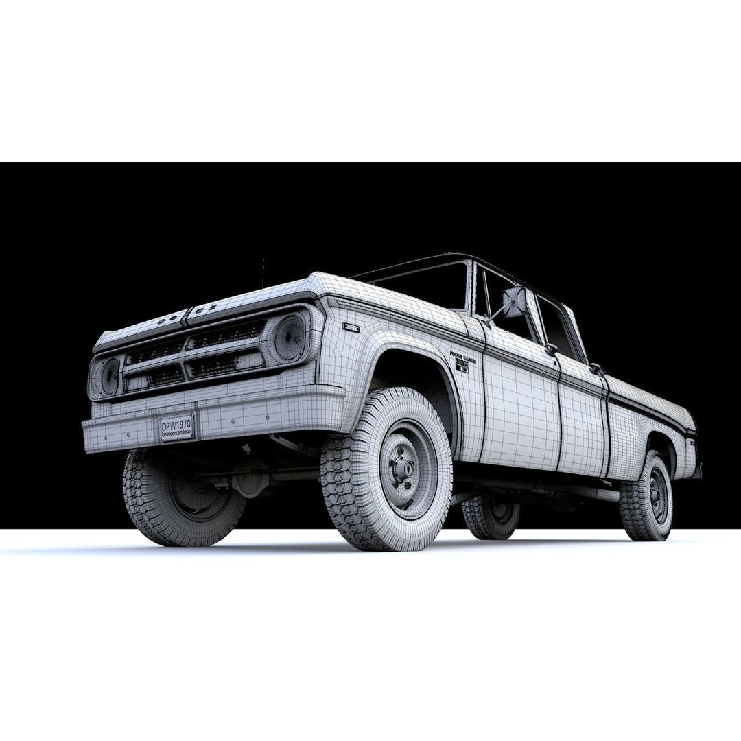 Dodge Power Wagon 3D Model – Highly Detailed Classic Truck, FBX, OBJ - View 24