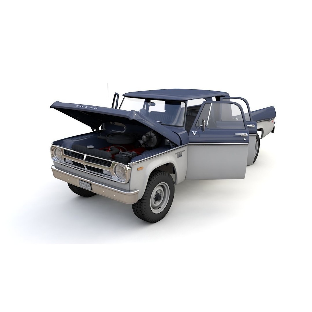 Dodge Power Wagon 3D Model – Highly Detailed Classic Truck, FBX, OBJ - View 3