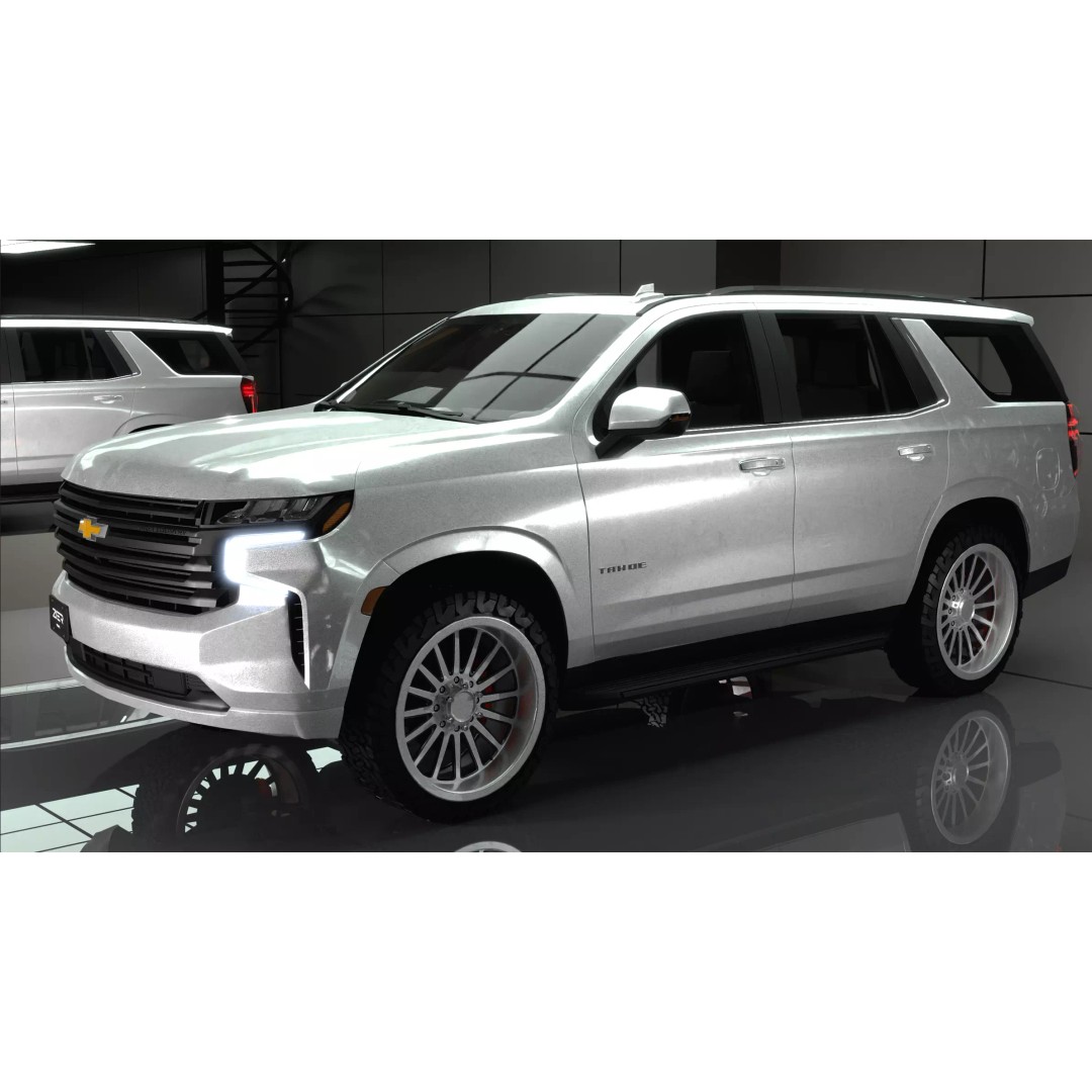 Chevrolet Tahoe 2022 3D Model – High Poly SUV with Detailed Interior, FBX - View 2