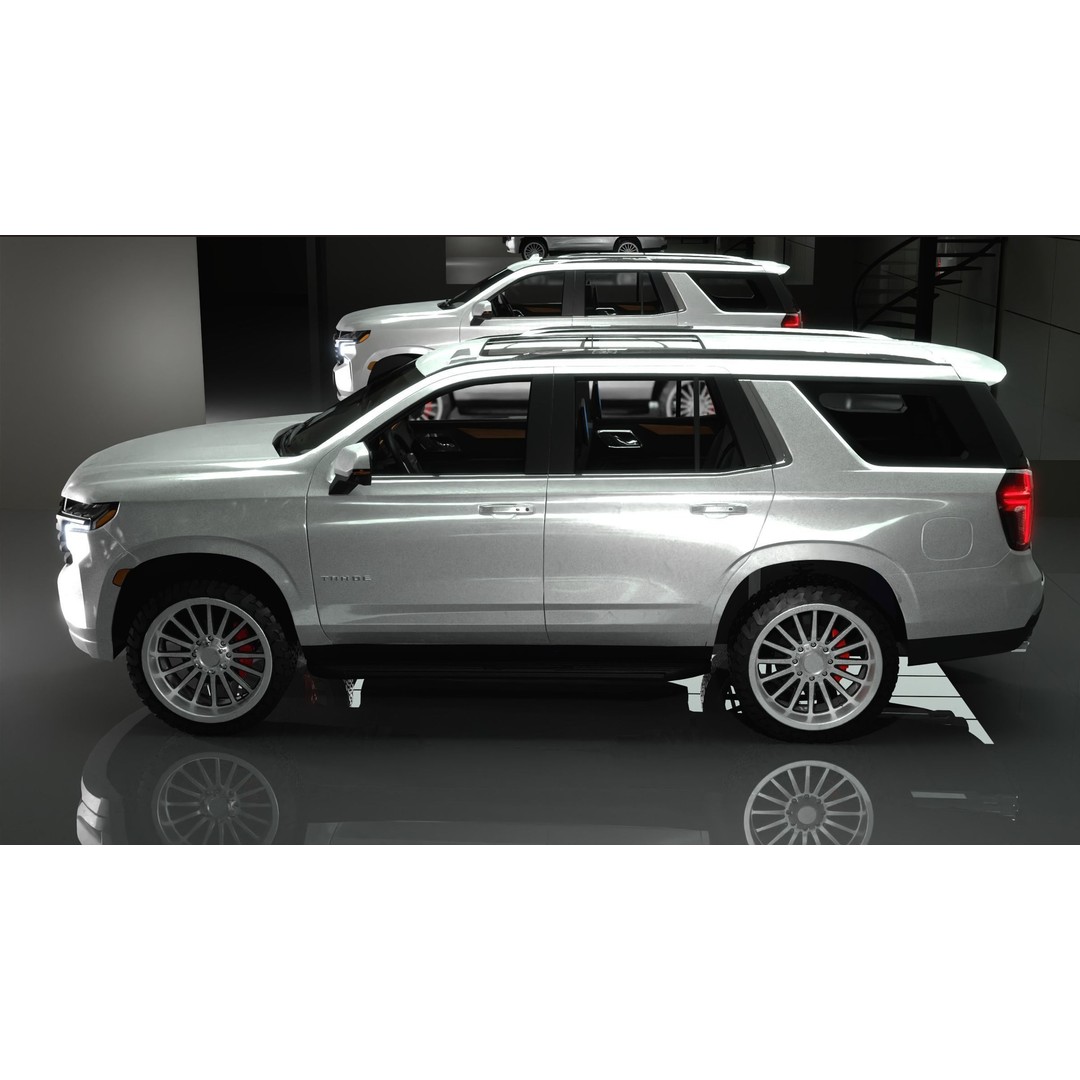 Chevrolet Tahoe 2022 3D Model – High Poly SUV with Detailed Interior, FBX - View 3