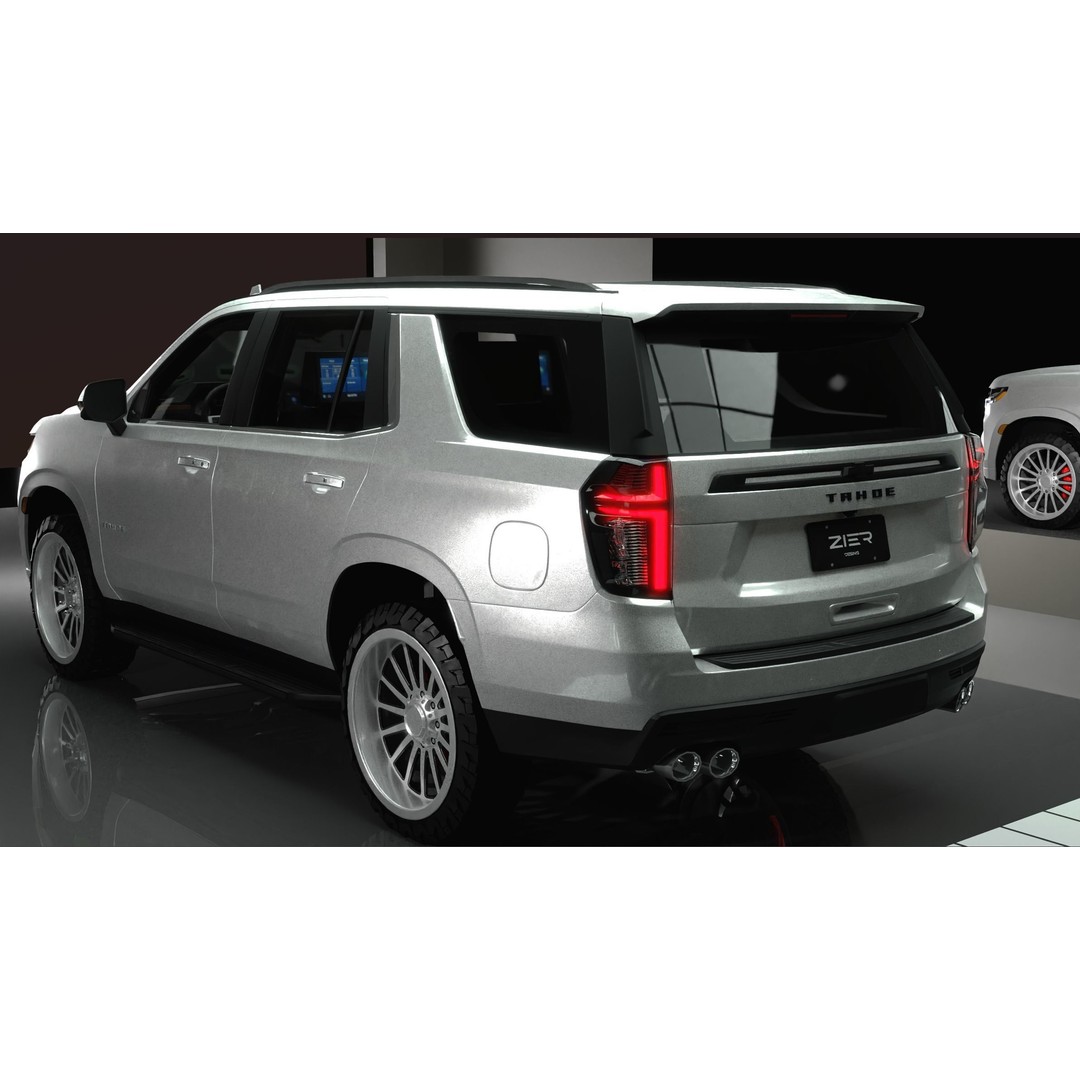 Chevrolet Tahoe 2022 3D Model – High Poly SUV with Detailed Interior, FBX - View 4