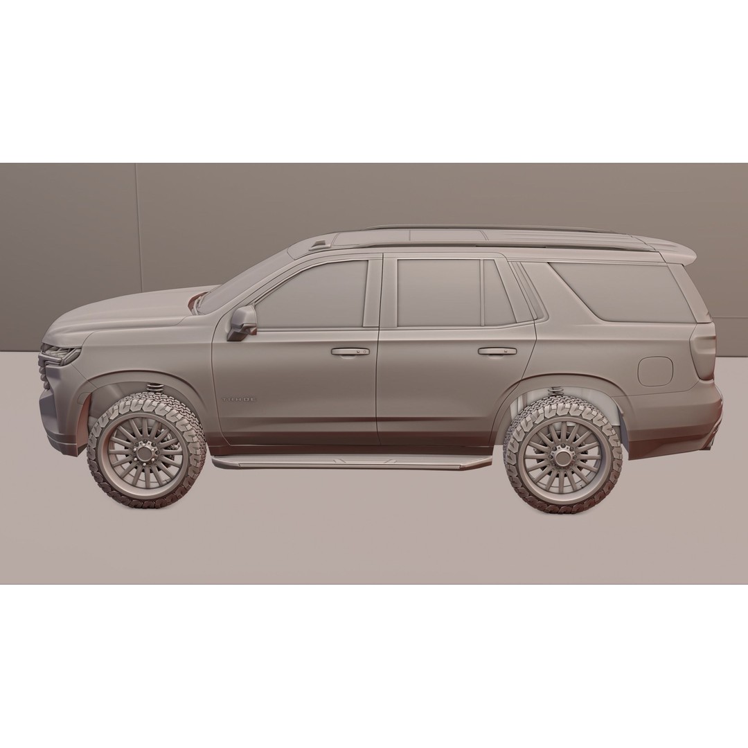 Chevrolet Tahoe 2022 3D Model – High Poly SUV with Detailed Interior, FBX - View 8