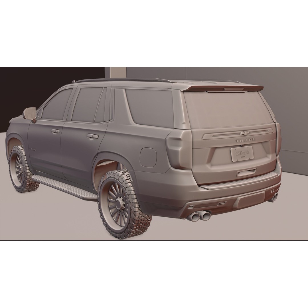 Chevrolet Tahoe 2022 3D Model – High Poly SUV with Detailed Interior, FBX - View 9