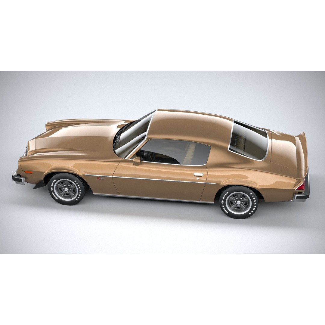 Chevrolet Camaro 3D Model – Classic 1974 Coupe with Textures - View 11