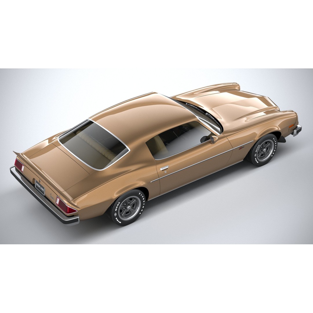 Chevrolet Camaro 3D Model – Classic 1974 Coupe with Textures - View 12