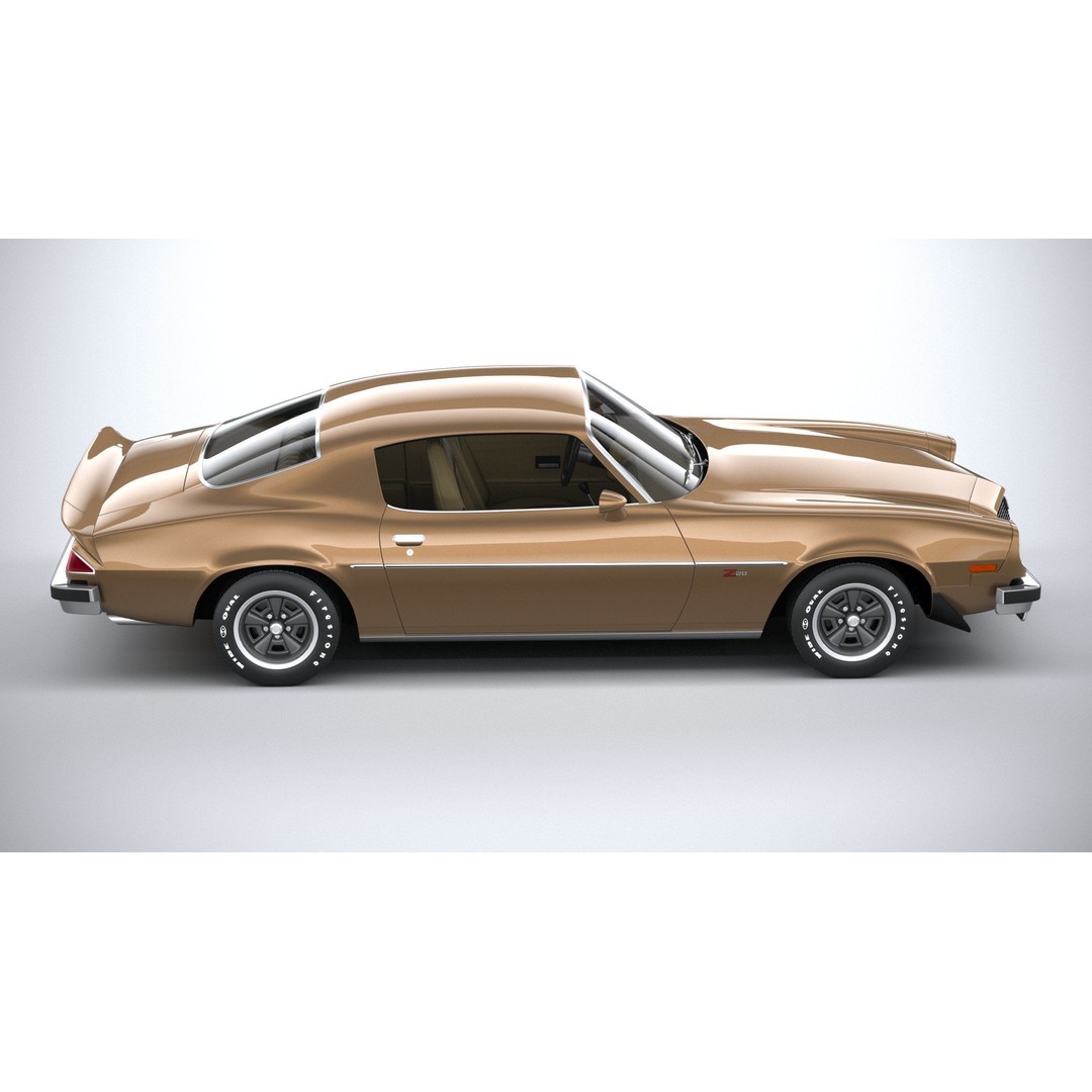 Chevrolet Camaro 3D Model – Classic 1974 Coupe with Textures - View 13