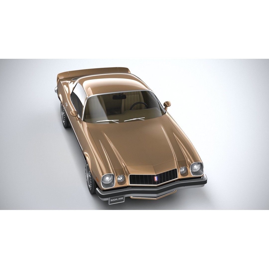 Chevrolet Camaro 3D Model – Classic 1974 Coupe with Textures - View 14