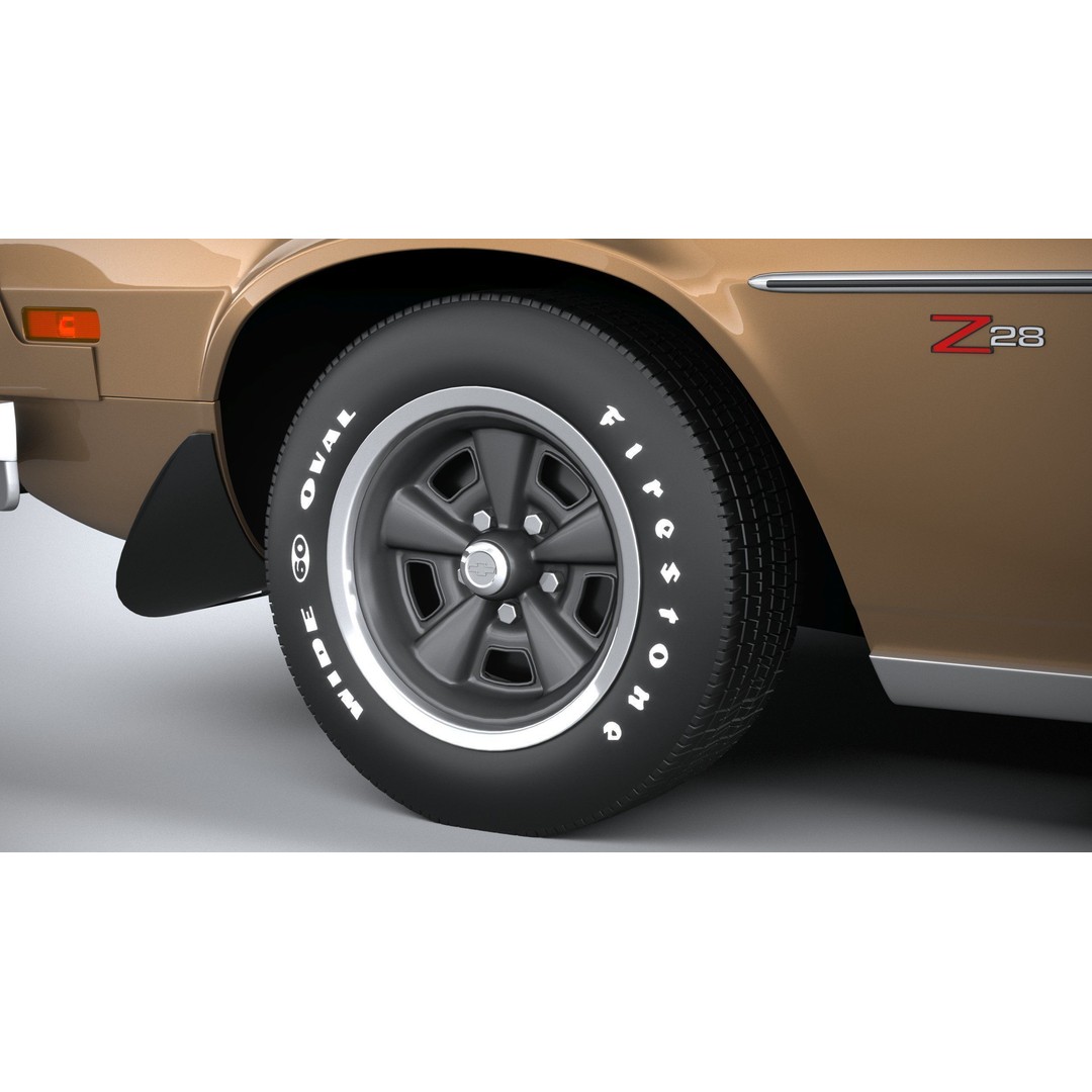 Chevrolet Camaro 3D Model – Classic 1974 Coupe with Textures - View 18