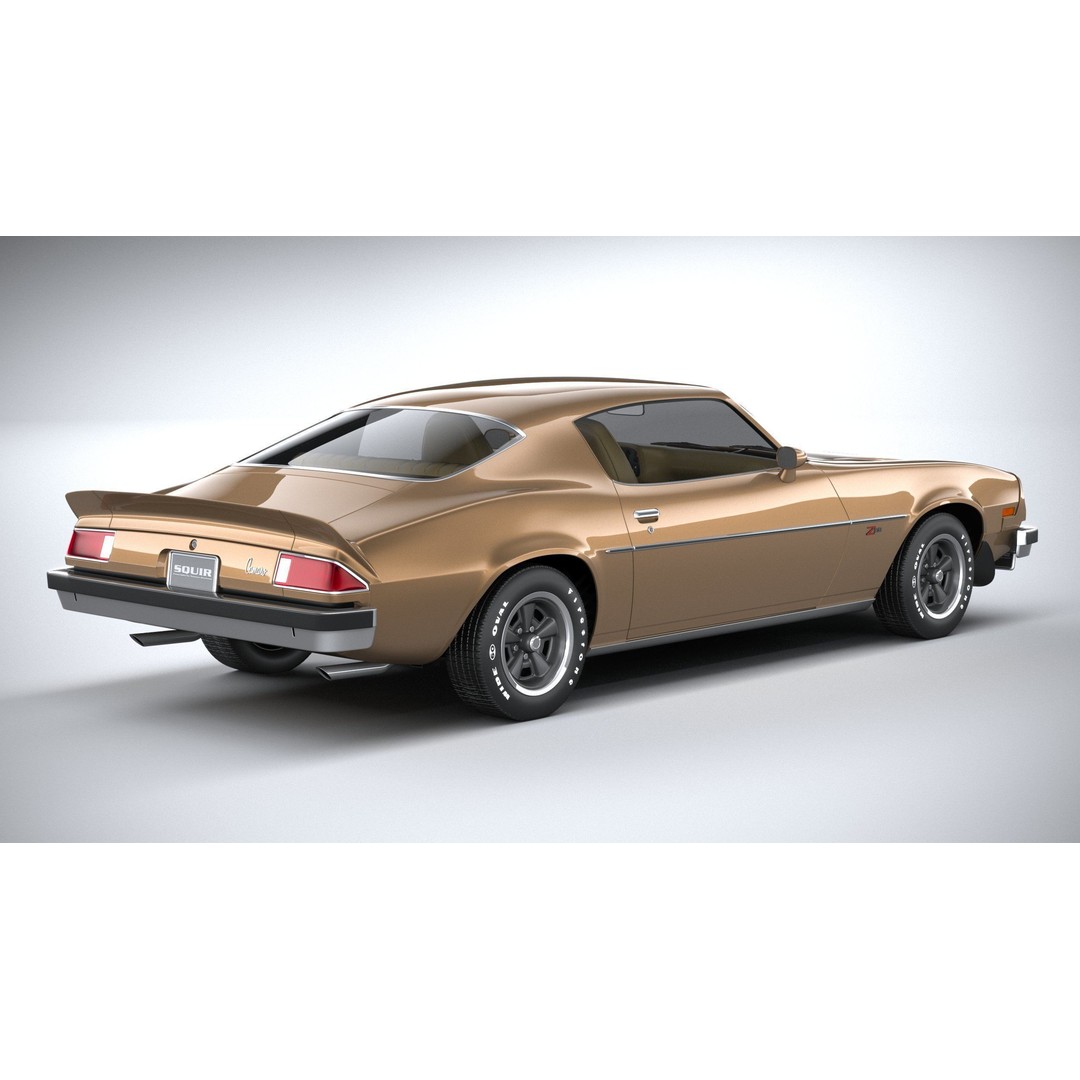 Chevrolet Camaro 3D Model – Classic 1974 Coupe with Textures - View 19