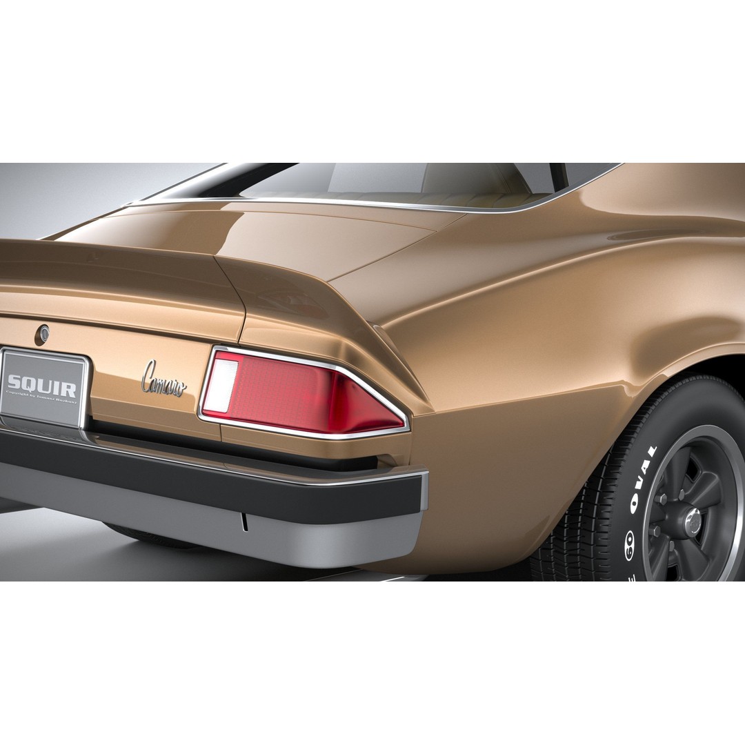 Chevrolet Camaro 3D Model – Classic 1974 Coupe with Textures - View 20