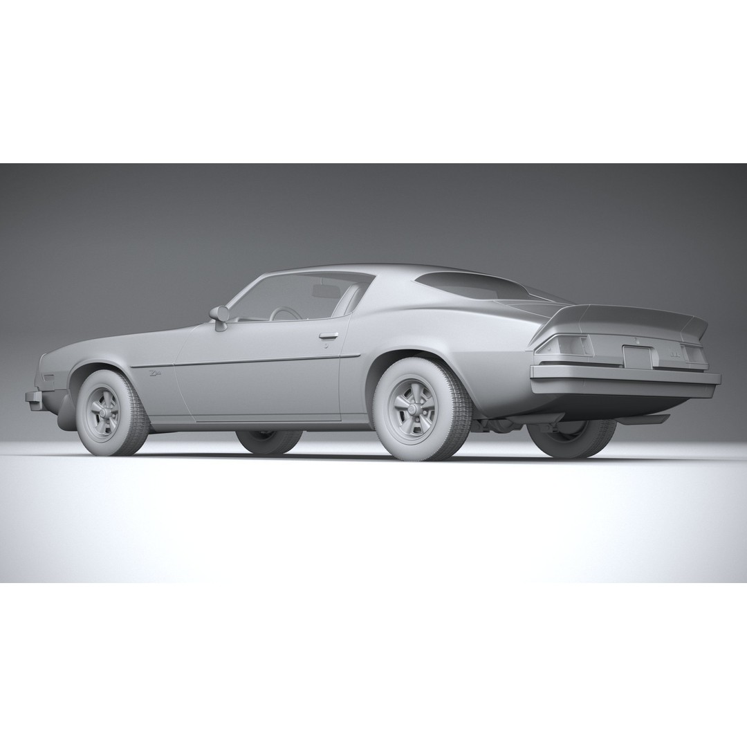 Chevrolet Camaro 3D Model – Classic 1974 Coupe with Textures - View 23