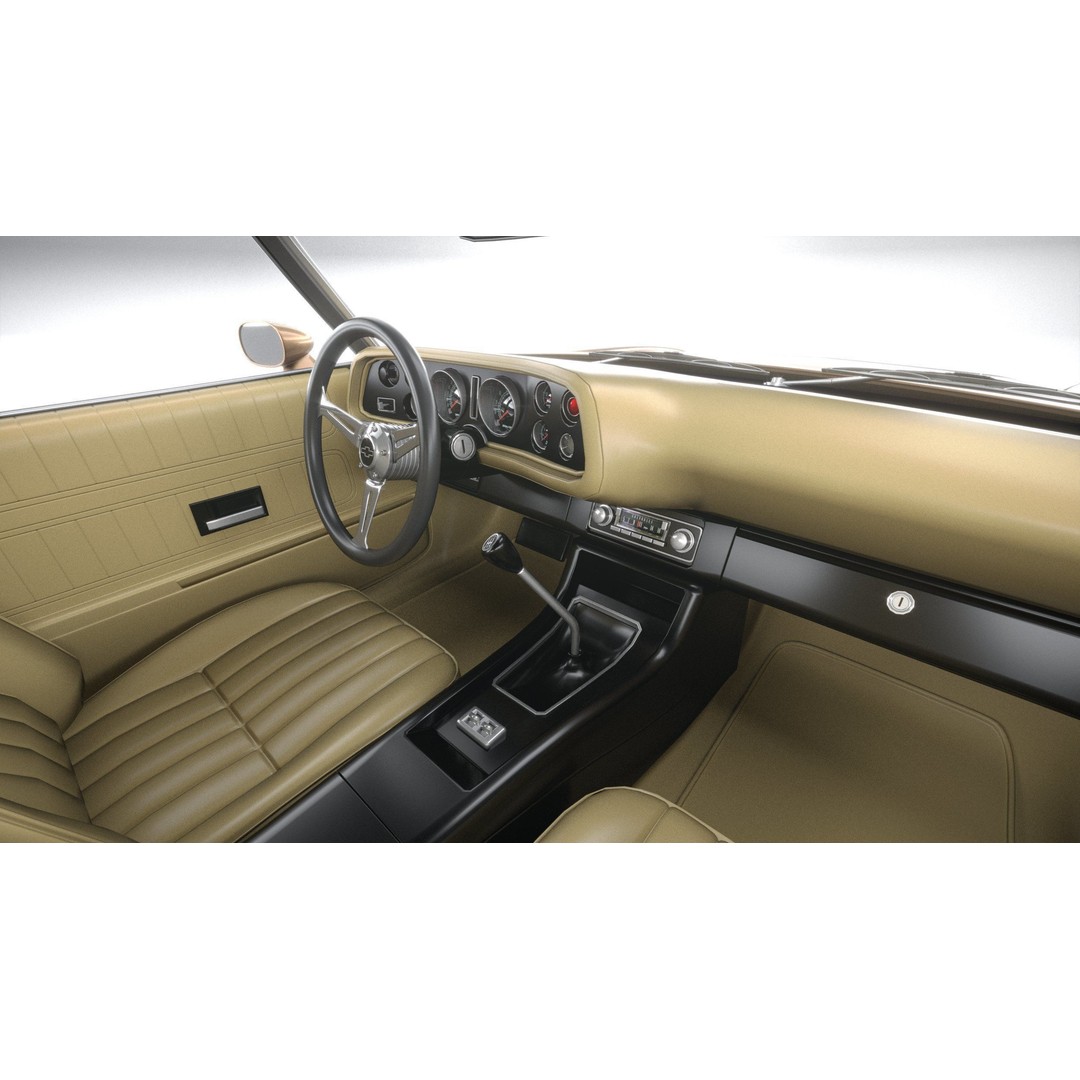 Chevrolet Camaro 3D Model – Classic 1974 Coupe with Textures - View 28