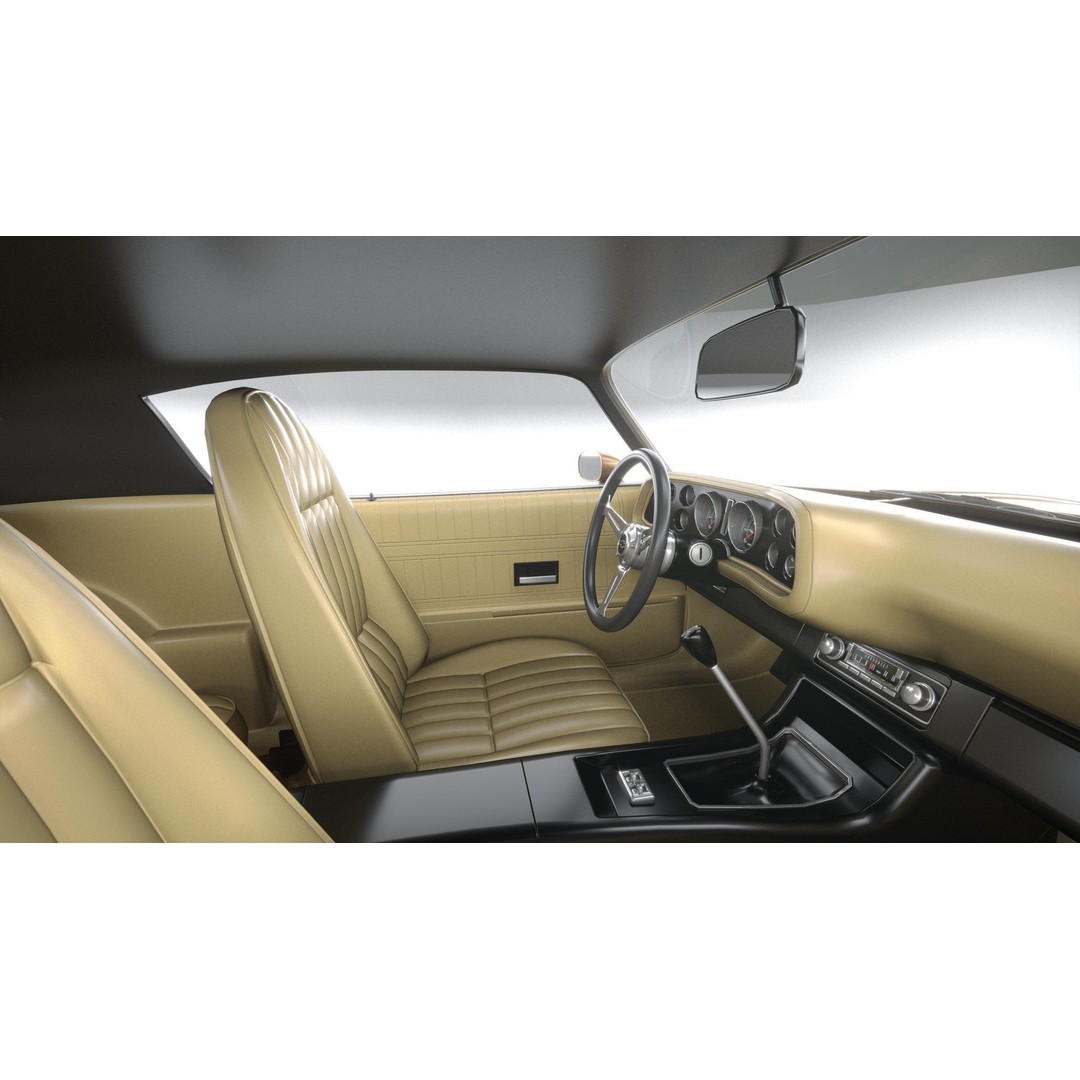 Chevrolet Camaro 3D Model – Classic 1974 Coupe with Textures - View 30