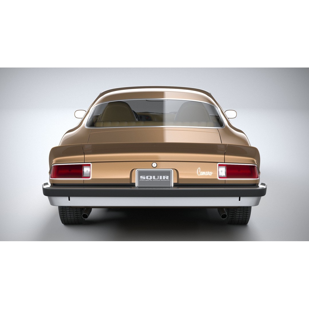 Chevrolet Camaro 3D Model – Classic 1974 Coupe with Textures - View 6