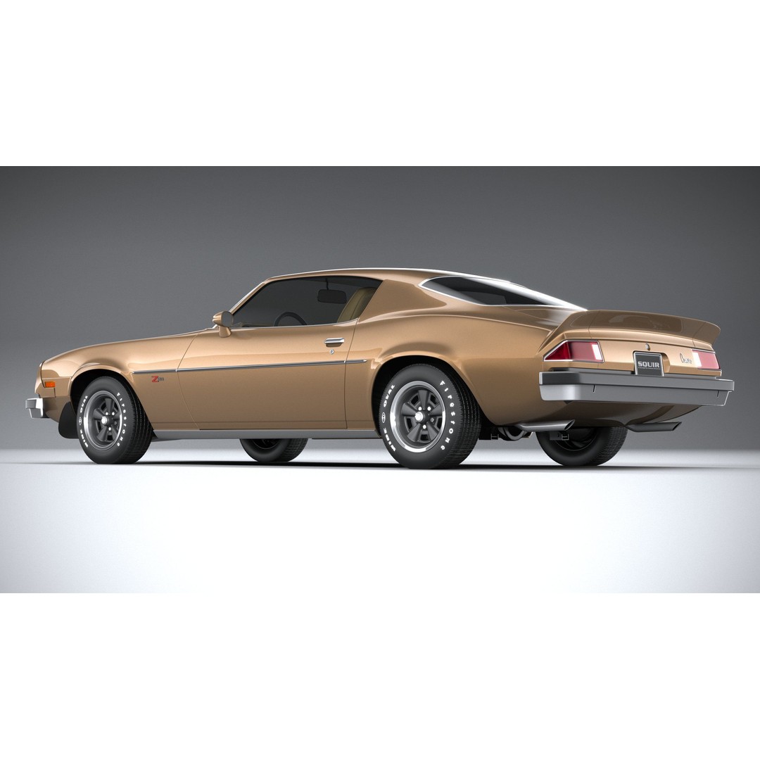 Chevrolet Camaro 3D Model – Classic 1974 Coupe with Textures - View 7