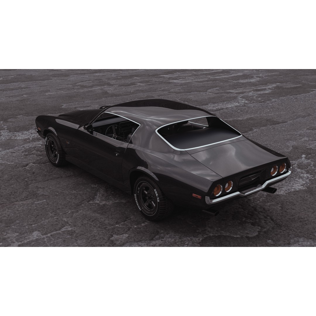 1970 Chevrolet Camaro 3D Model – High Poly Rigged Game Asset, FBX - View 4