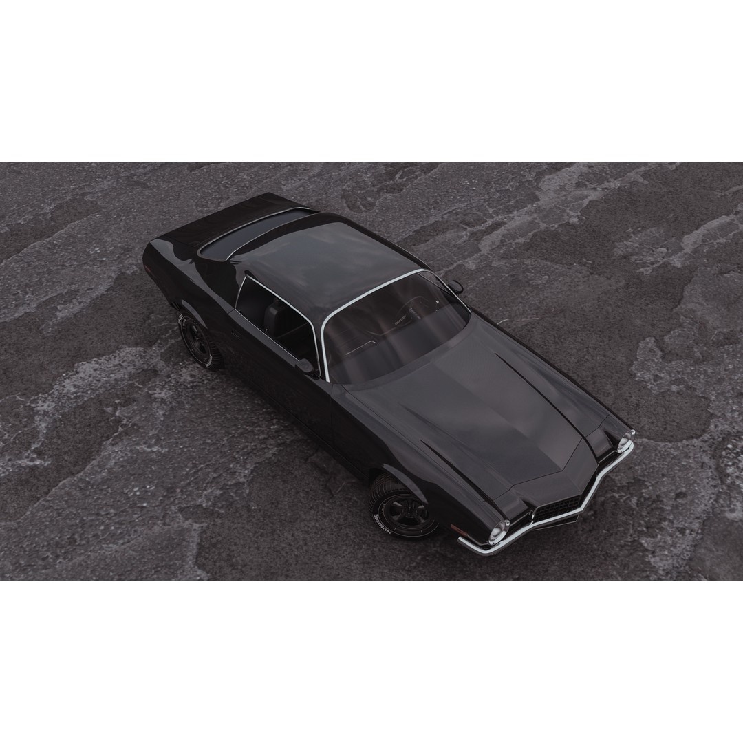 1970 Chevrolet Camaro 3D Model – High Poly Rigged Game Asset, FBX - View 6