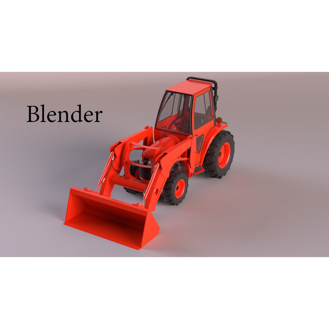 KUBOTA L3200 3D Model – High Detail Steel Cab, FBX, OBJ, Blender - View 15