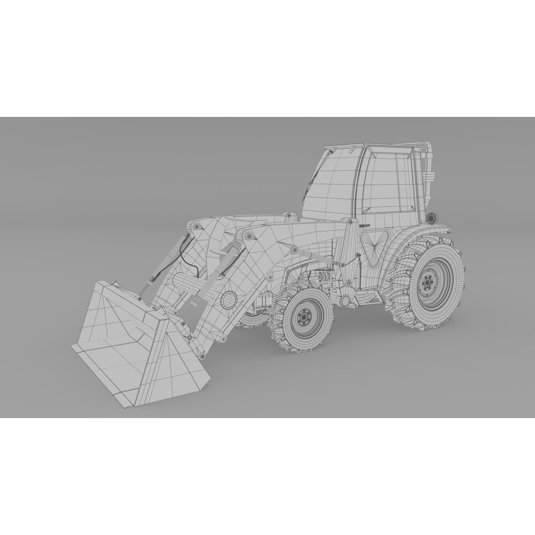 KUBOTA L3200 3D Model – High Detail Steel Cab, FBX, OBJ, Blender - View 16
