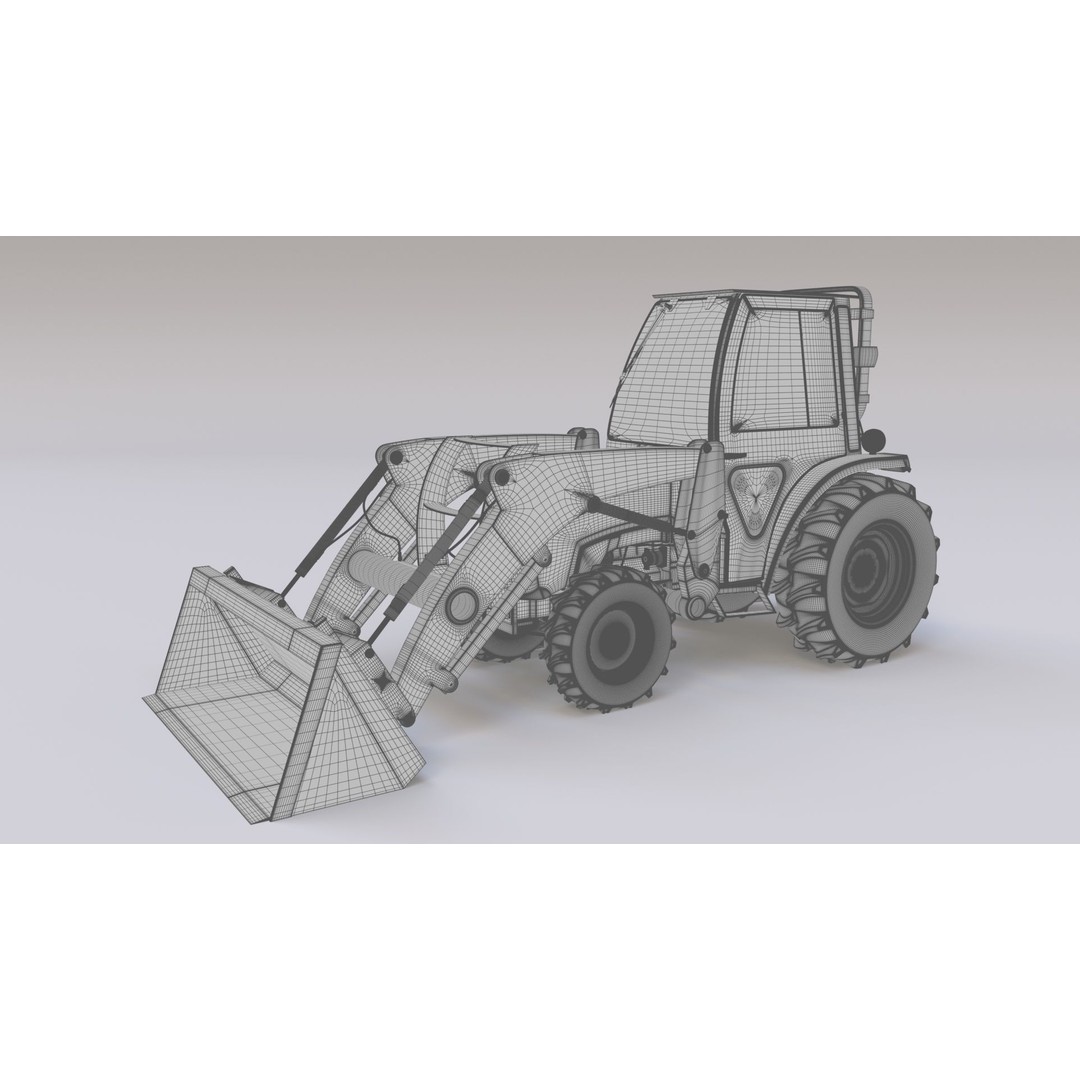 KUBOTA L3200 3D Model – High Detail Steel Cab, FBX, OBJ, Blender - View 17