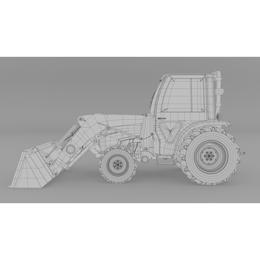 KUBOTA L3200 3D Model – High Detail Steel Cab, FBX, OBJ, Blender - View 18