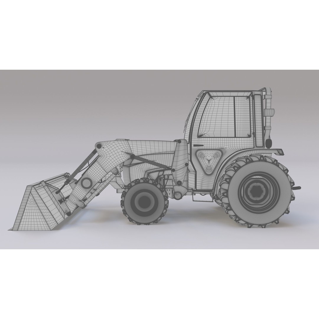 KUBOTA L3200 3D Model – High Detail Steel Cab, FBX, OBJ, Blender - View 19